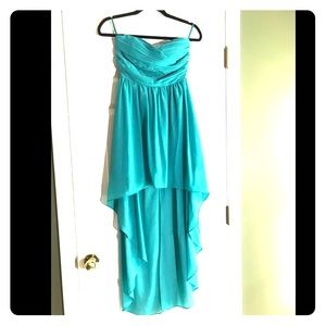 Turquoise High Low, Bridesmaid Dress